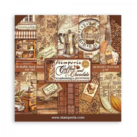 Набор бумаги "Coffee And Chocolate" 10 листов + бонус от Stamperia 