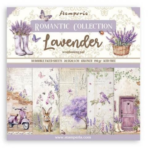 Набор бумаги 20*20см "Lavender" 10 листов + бонус от Stamperia 