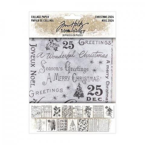 Набор бумаги 30 листов Idea-ology - Tim Holtz - Christmas - Collage Paper