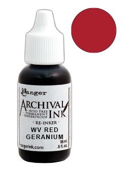 Заправка для штемпельной подушечки Archival Ink "Red Geranium" от Ranger